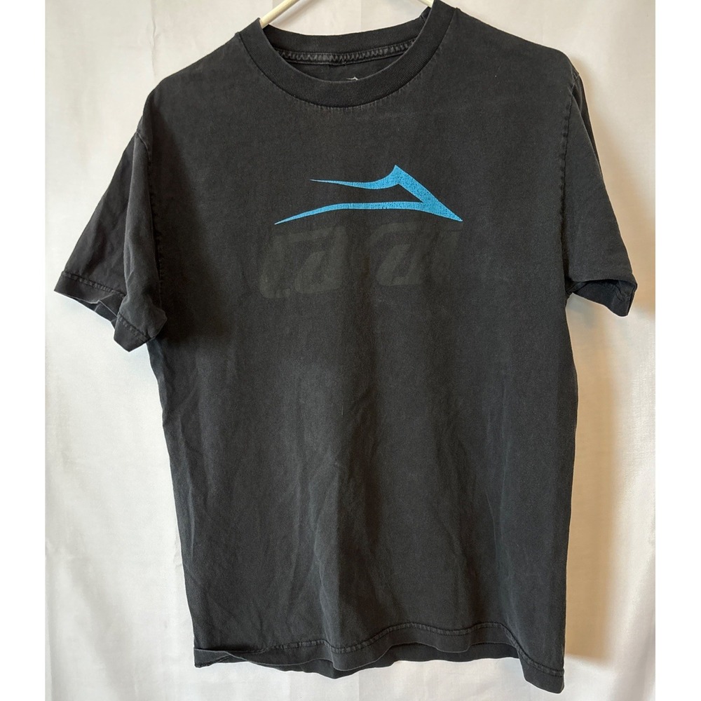 LAKAI Skateboards Shoes T-Shirt Mens Size Medium Black‎ Blue Logo